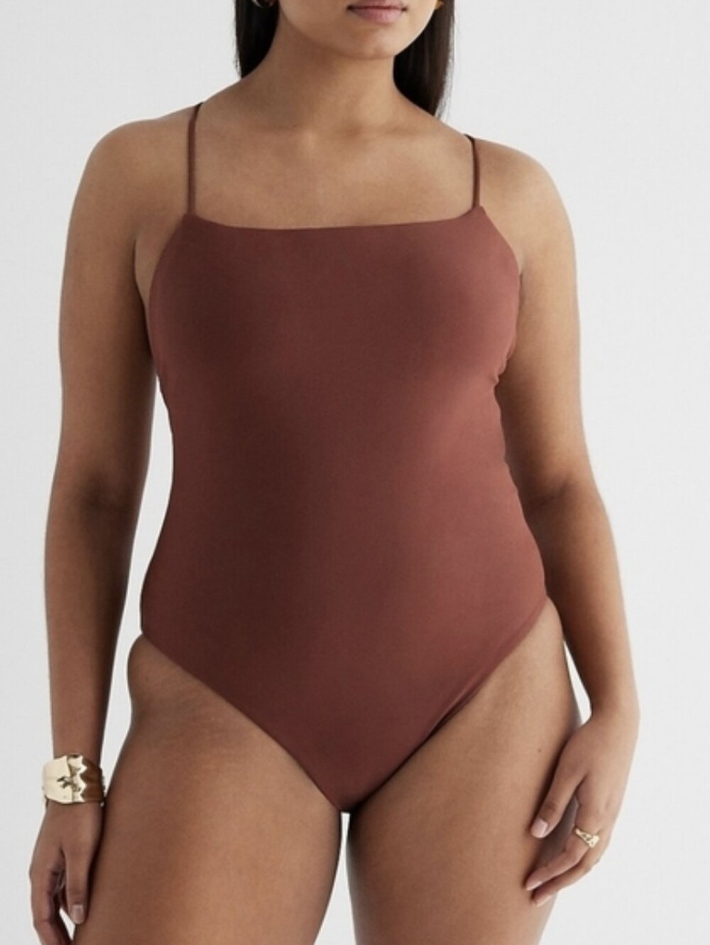 Express Body Contour One Piece Swimsuit XL NWT Minimalist Chic Baddie Resort - Picture 10 of 11